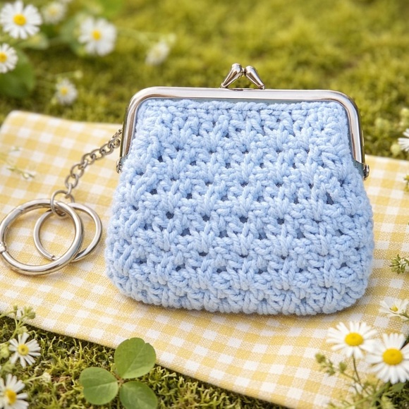 Patricia Nash Handbags - NWT Patricia Nash Borse Crocheted Coin Pouch- 1 left in Saffron BLUE - LEATHER